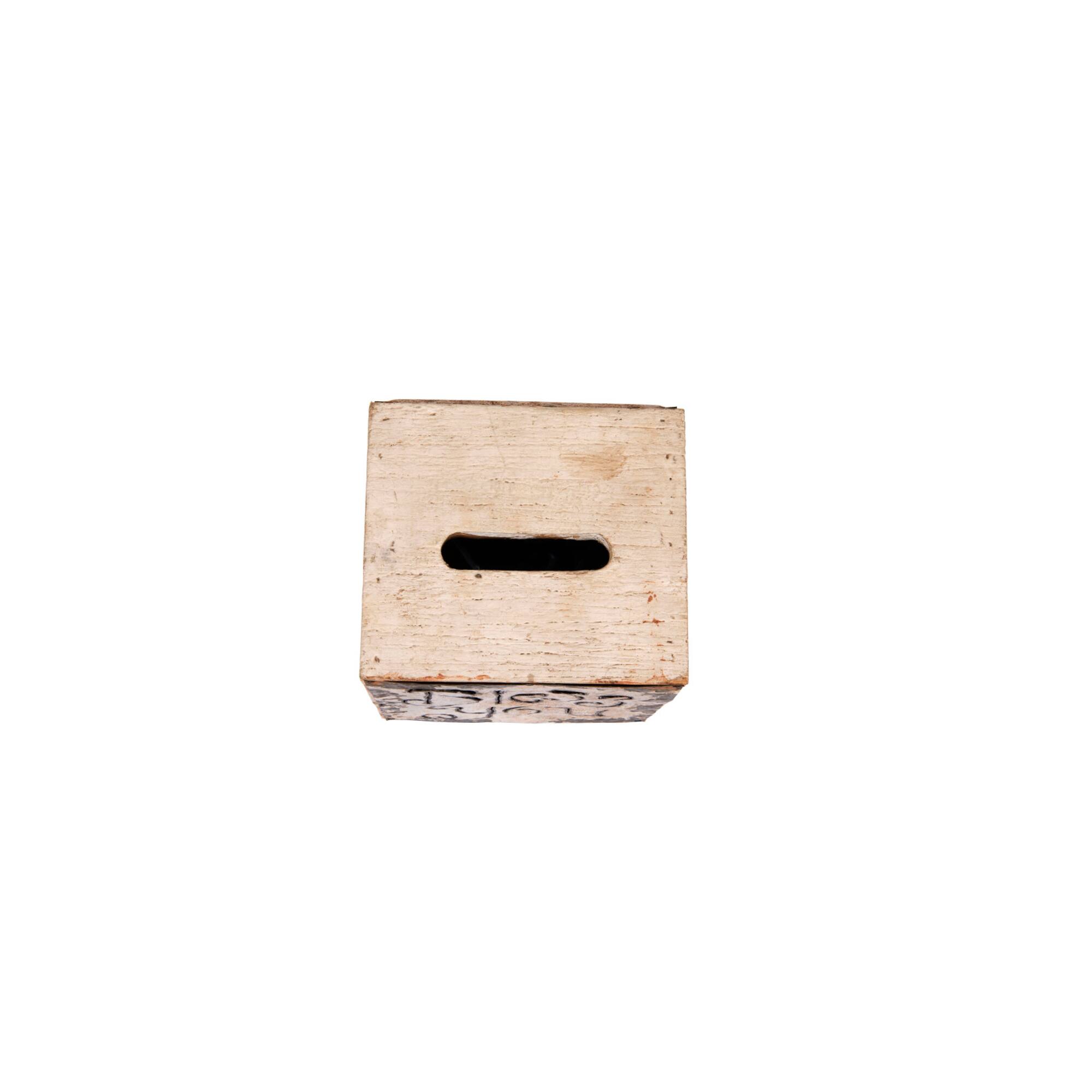 Hello Honey® 6.5" Wood & Metal "Bless You" Tissue Box Cover